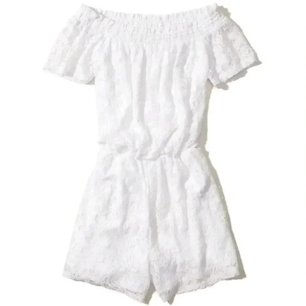 Elegant White Lace Off-Shoulder Jumpsuit